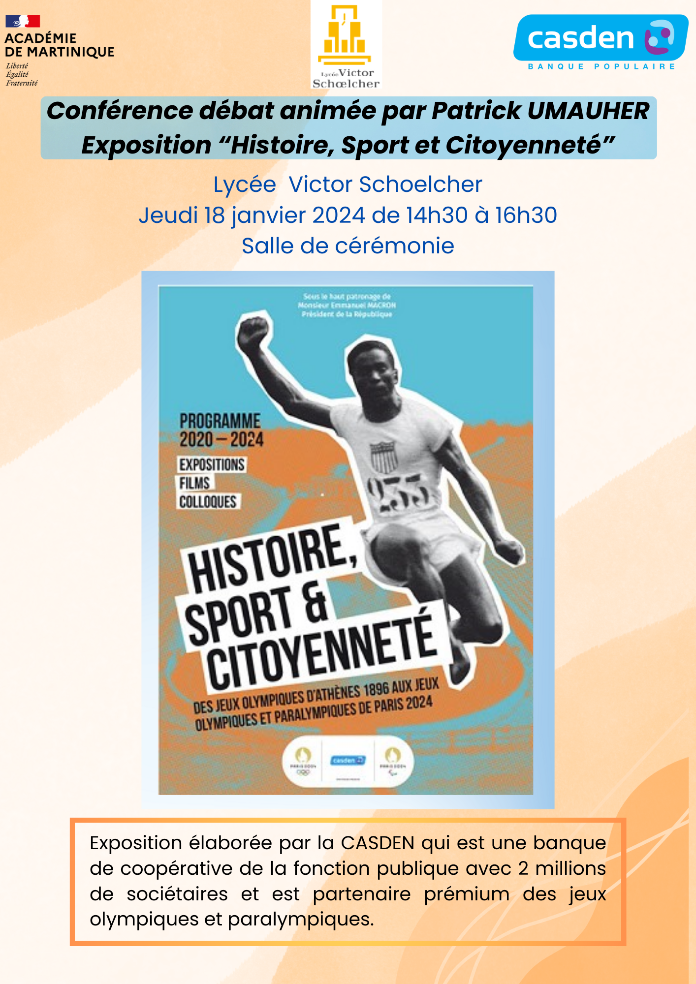 Conférence débat et exposition le Jeudi 18 janvier au lycée Schoelcher