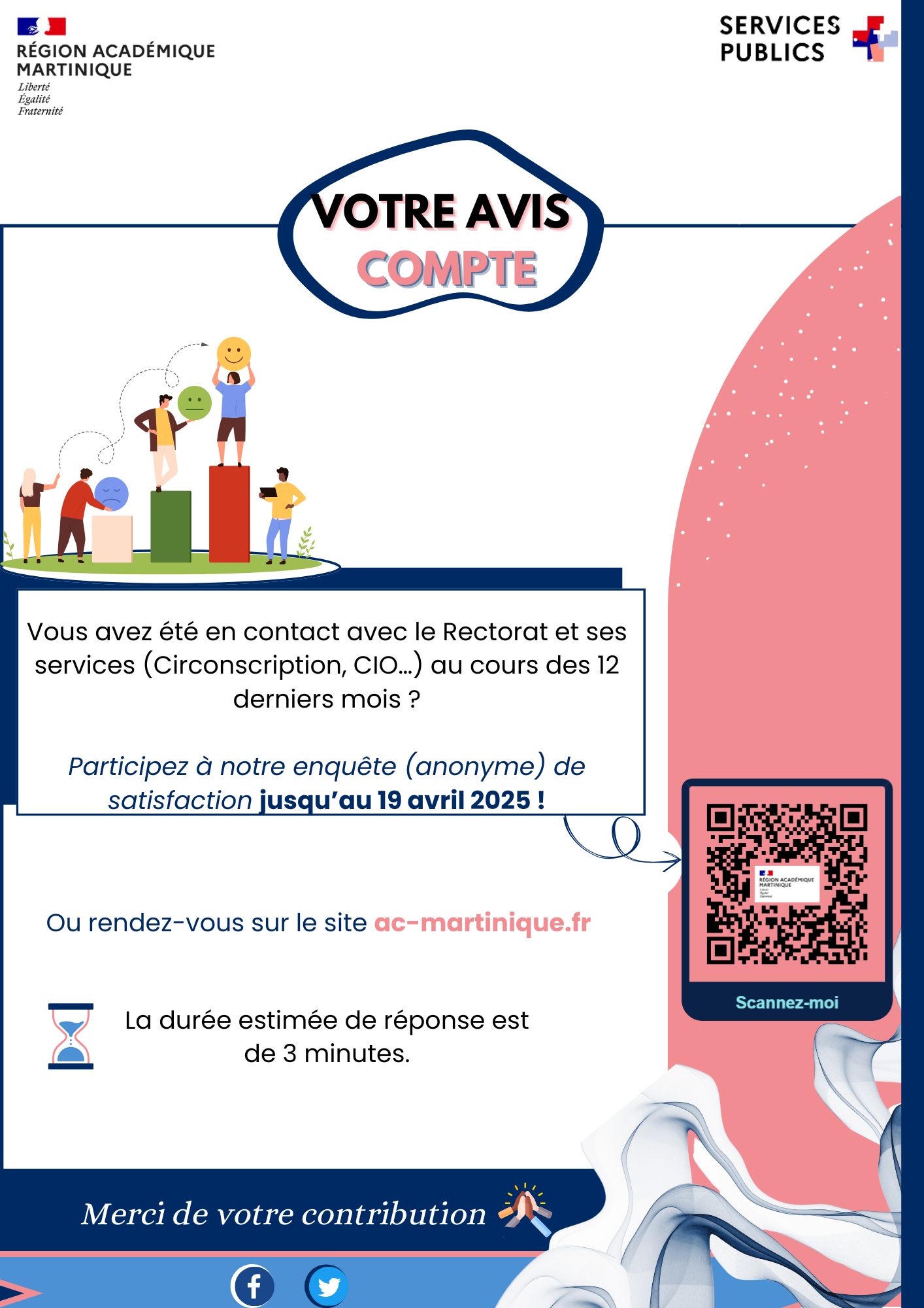 Affiche de l'enquête de satisfaction de l'académie